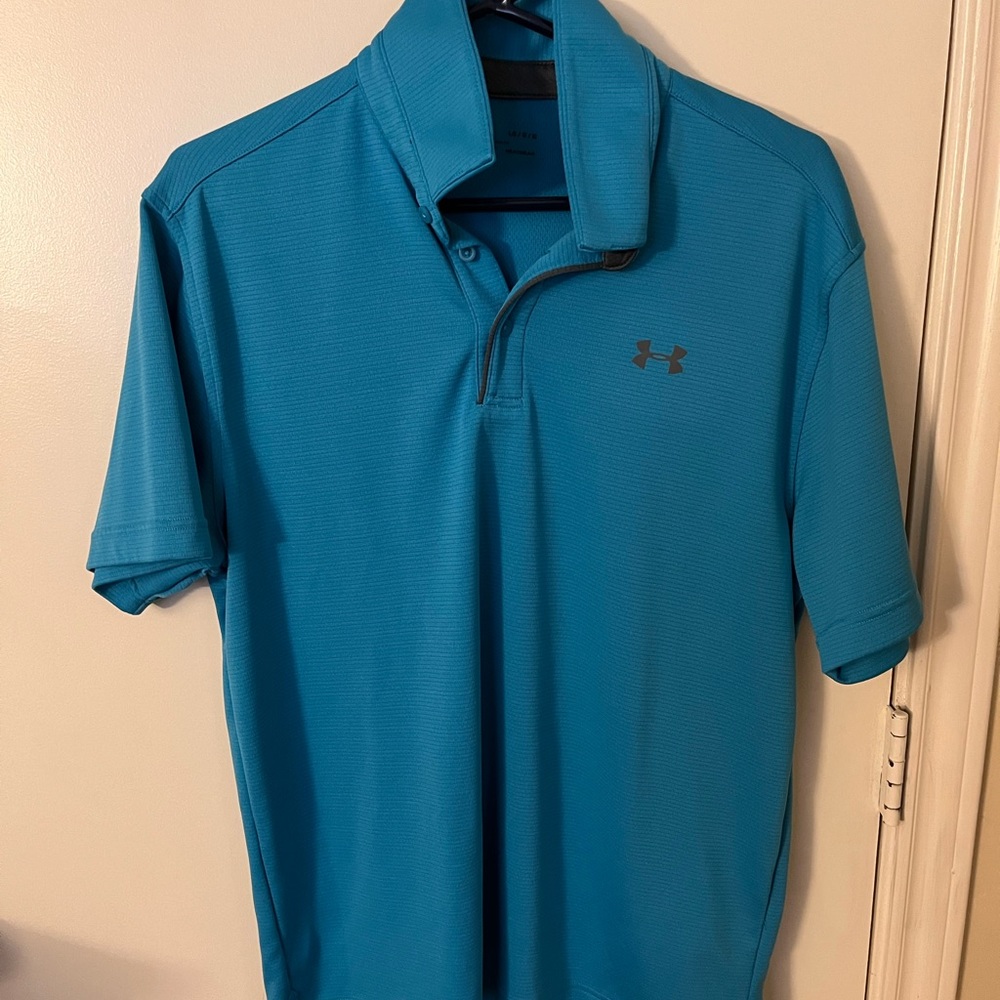 Under Armour heat gear teal polo.